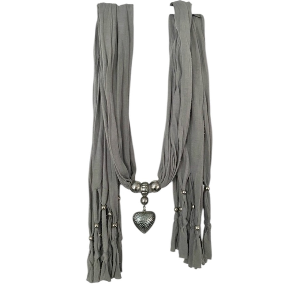 Gray bohemian scarf